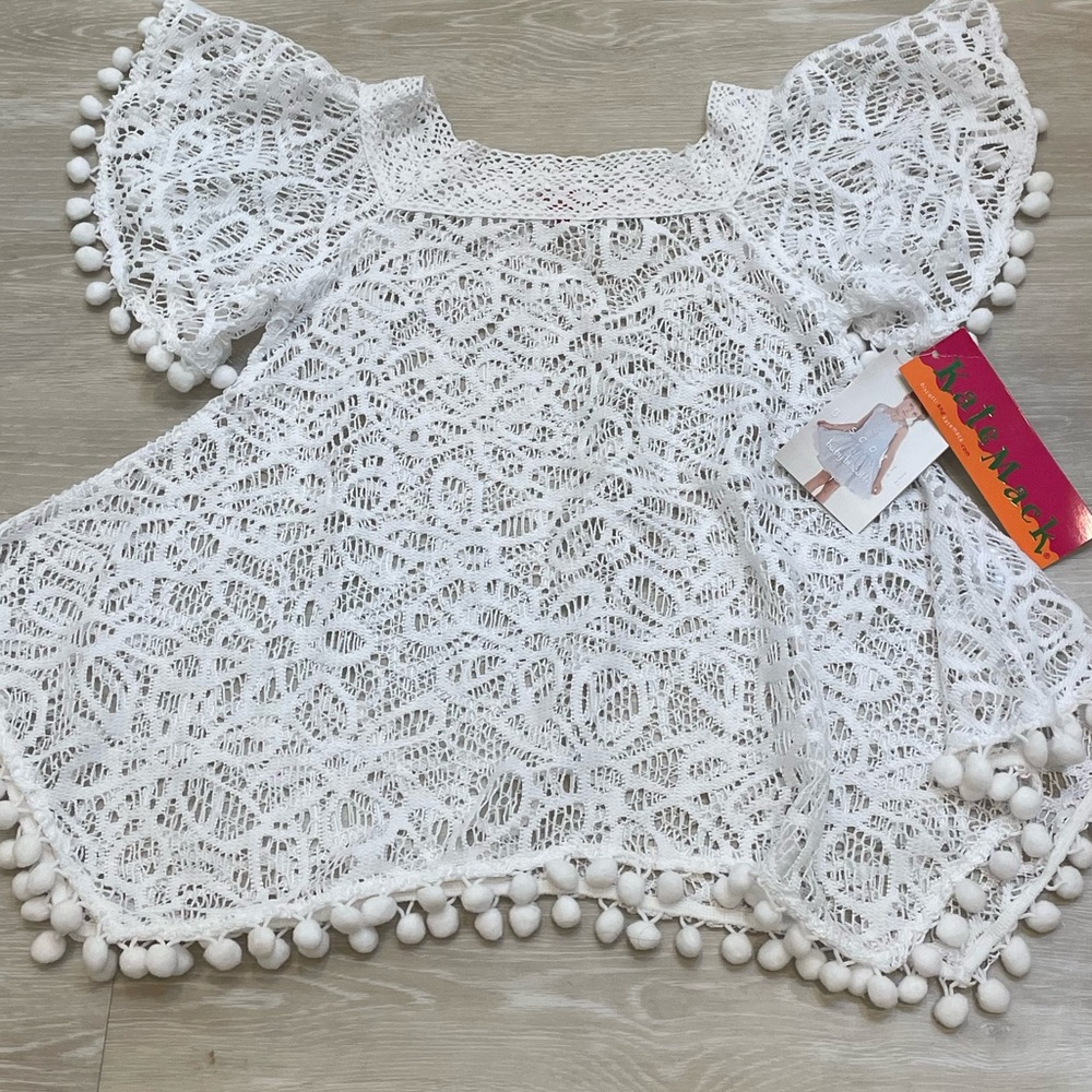 New! Kate Mack White Girls Shirt Size 6
